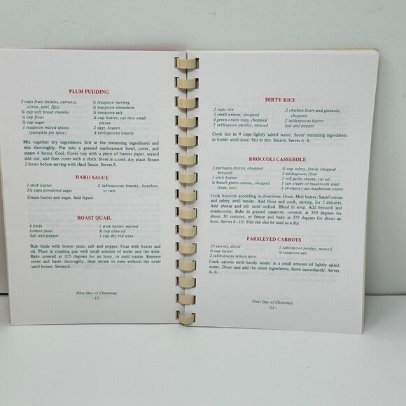 The Twelve Days Of Christmas Cookbook Spiral Bound Holiday Recipes - Picture 7 of 12